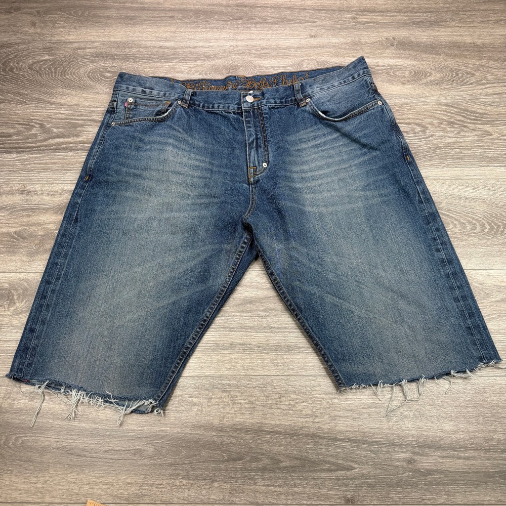 Billionaire Boys Club Jeans Mens 42 Denim Cut Off Shorts Raw Hem Smart Cut Y2K